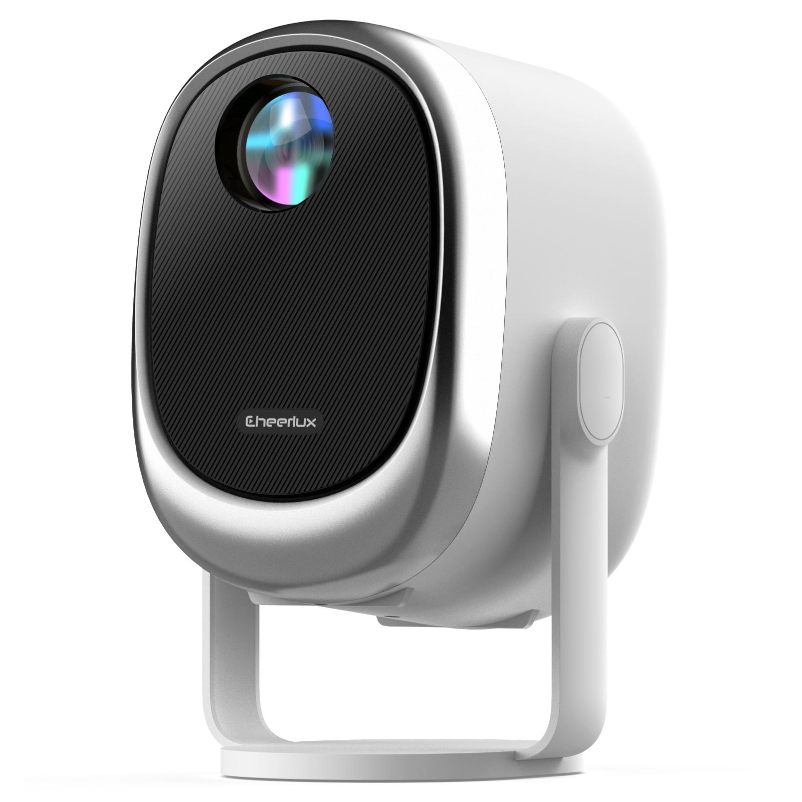 Cheerlux H1 Same Screen Version 1280x720P 180ANSI Smart Projector, EU Plug, with Gimbal(White) - Shopkiz.com