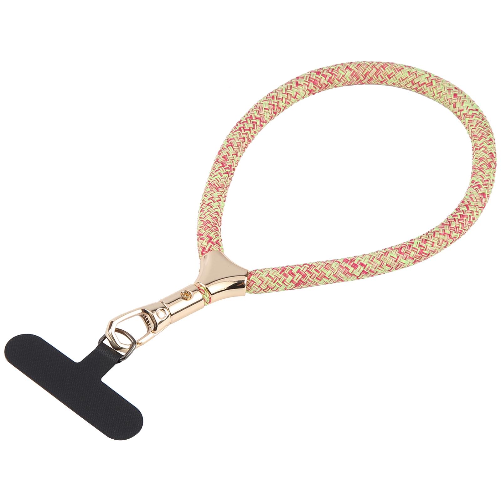 8mm Adjustable Gold Buckle Wrist Short Strap Anti-lost Mobile Phone Lanyard(Green Rose Colorful) - Shopkiz.com