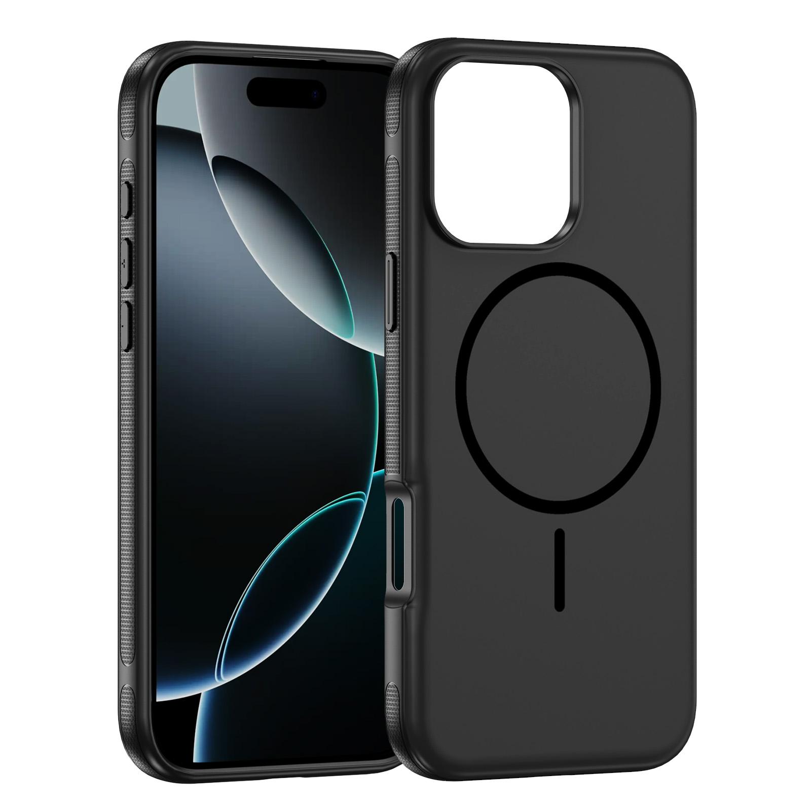 For iPhone 16 Pro Max Imitation Original Magsafe PC Hybrid TPU Phone Case(Black) - Shopkiz.com