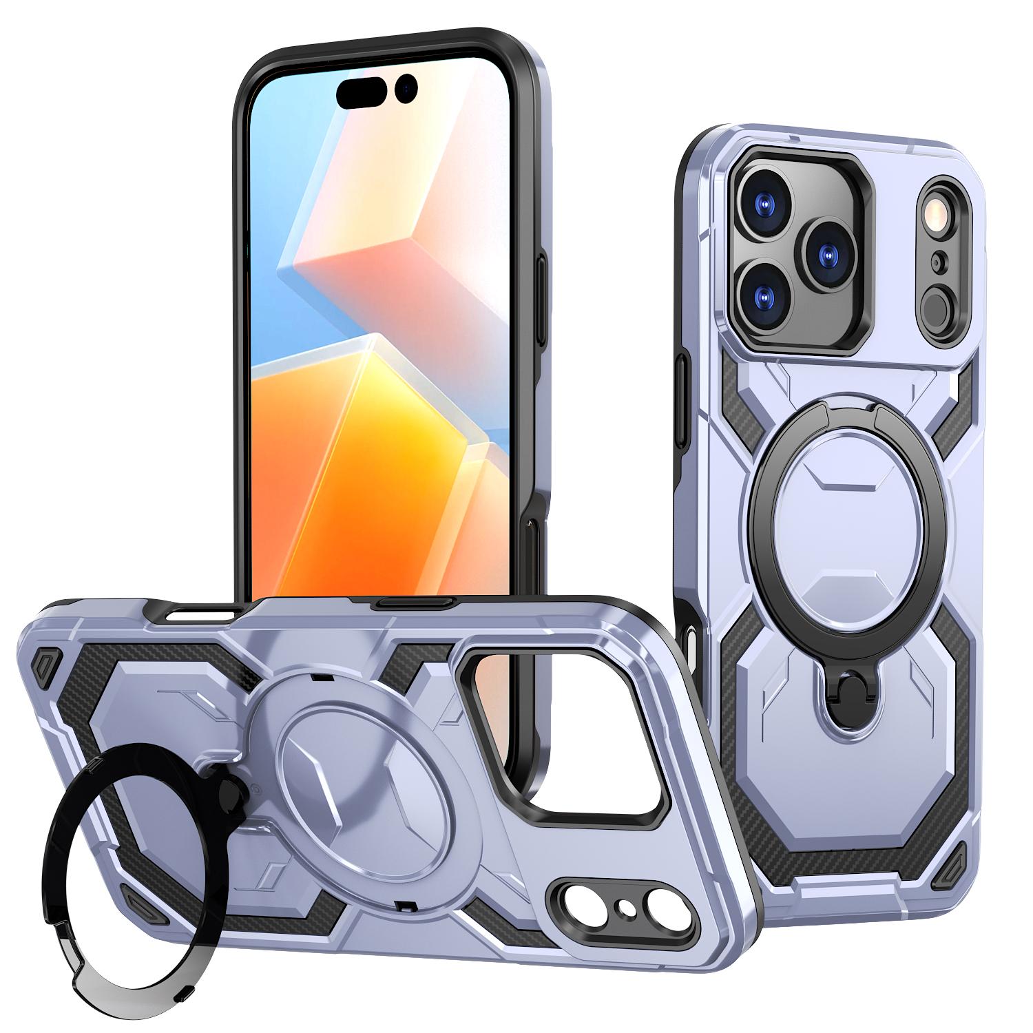 For iPhone 17 Pro Max Cooling MagSafe Holder Phone Case(Light Purple) - Shopkiz.com