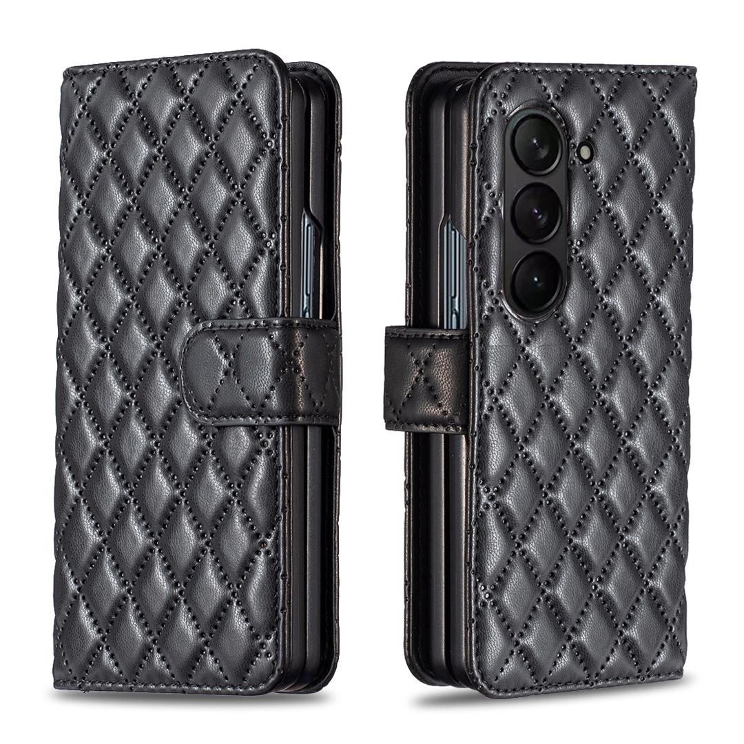 For Galaxy Z Fold8 Ultra 5G Diamond Lattice Wallet Flip Leather Phone Case(Black) - Shopkiz.com