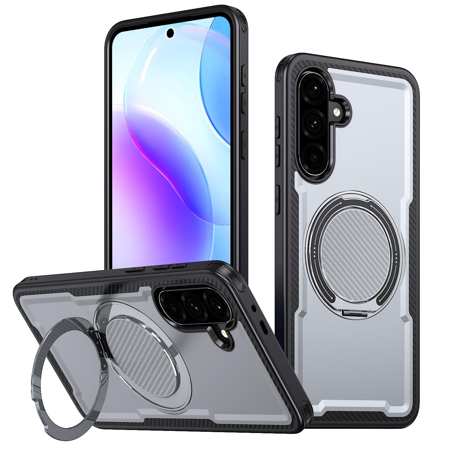 For Galaxy A37 5G kalebol Metal 360 Degree Rotation Holder MagSafe Phone Case(Grey) - Shopkiz.com