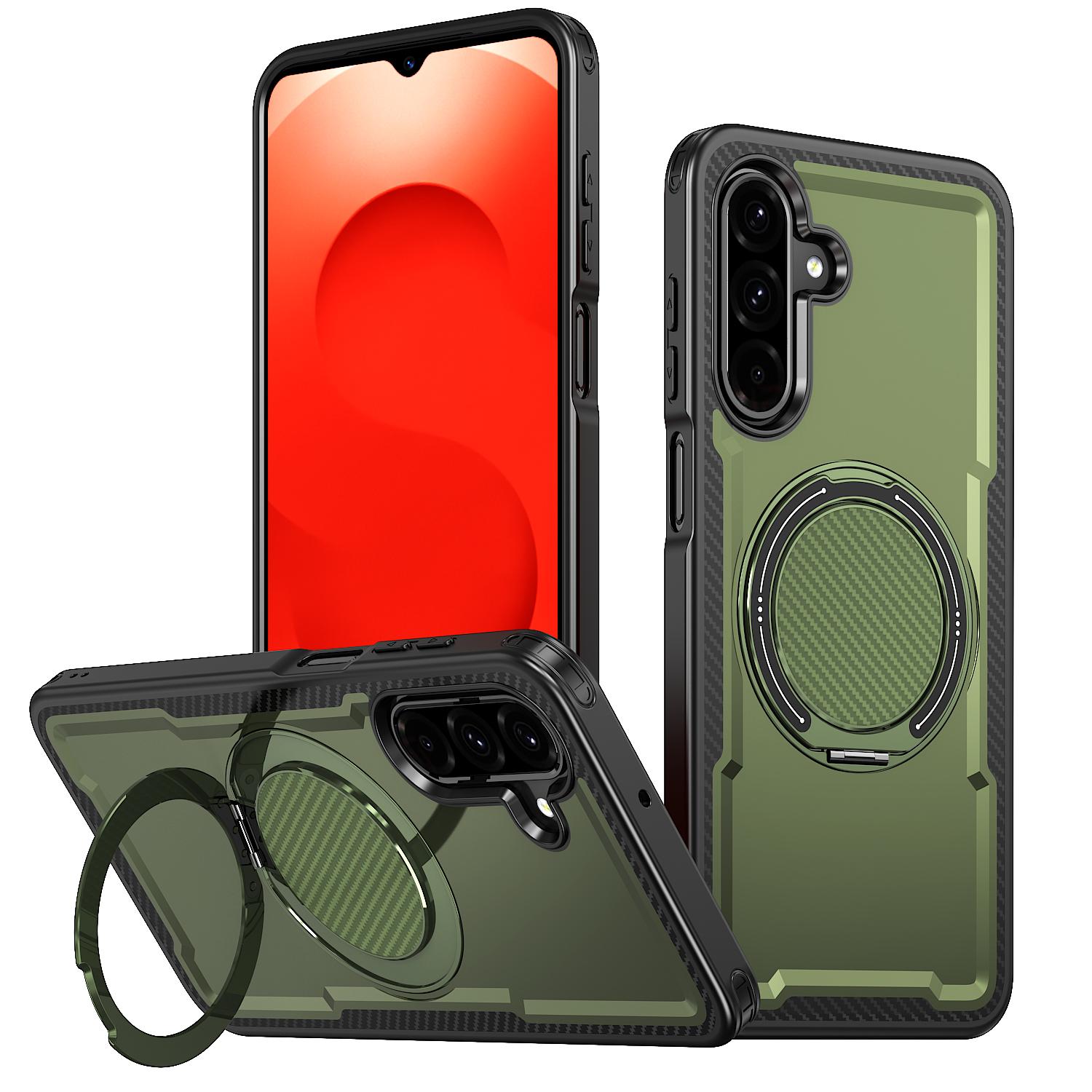 For Galaxy A27 5G kalebol Metal 360 Degree Rotation Holder MagSafe Phone Case(Green) - Shopkiz.com