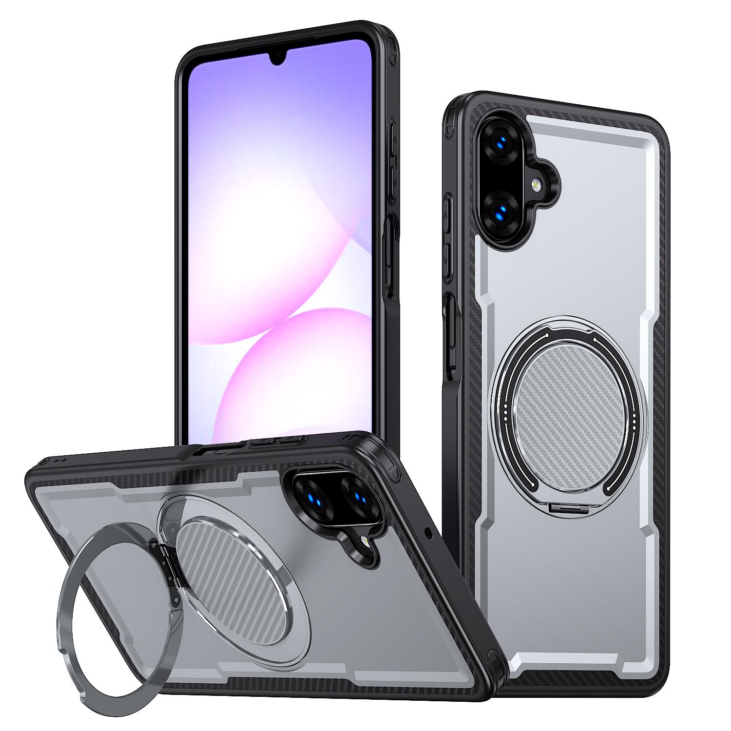 For Galaxy A07 4G / 5G kalebol Metal 360 Degree Rotation Holder MagSafe Phone Case(Grey) - Shopkiz.com