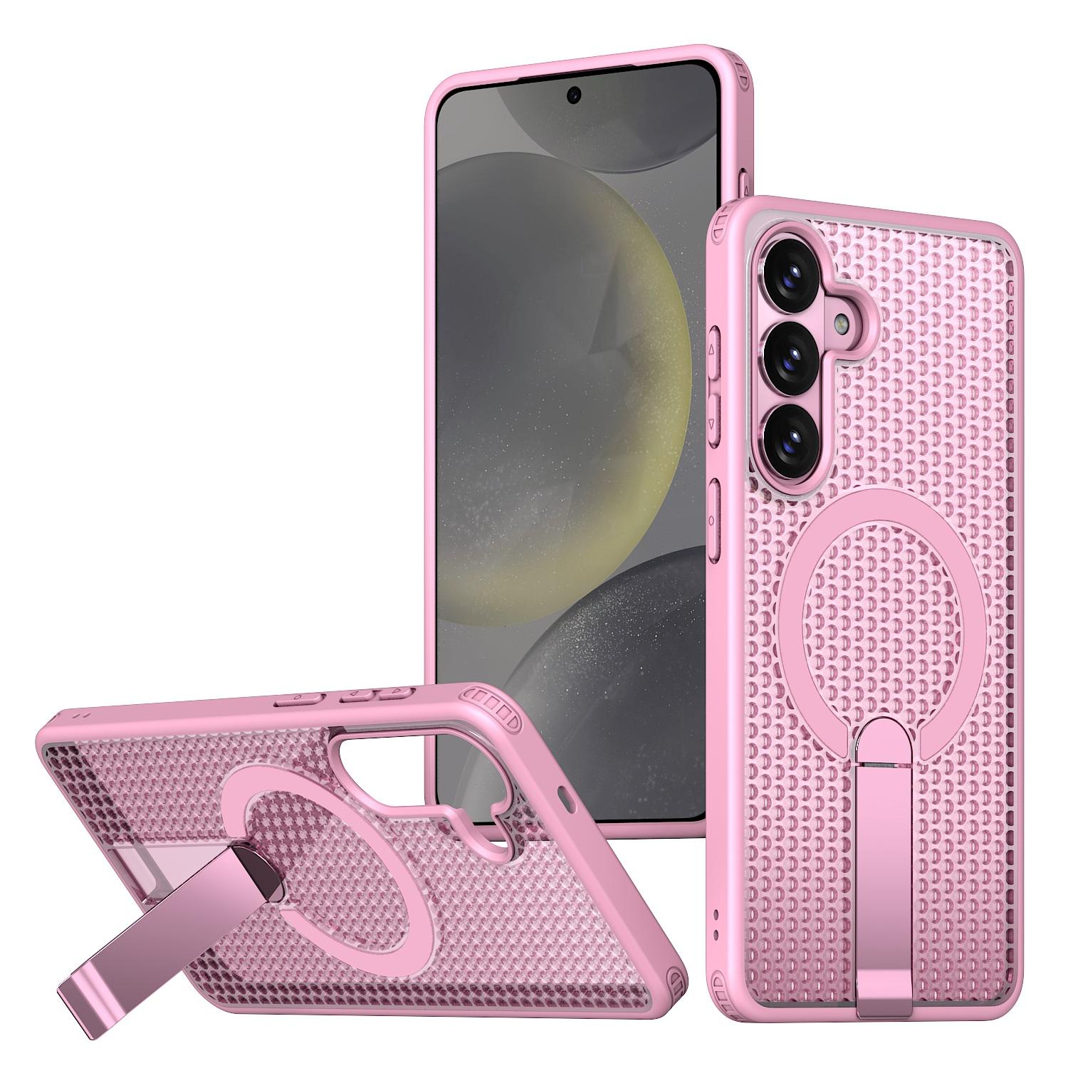 For Galaxy S26 5G kalebol Honeycomb Cooling MagSafe Holder Phone Case(Pink) - Shopkiz.com