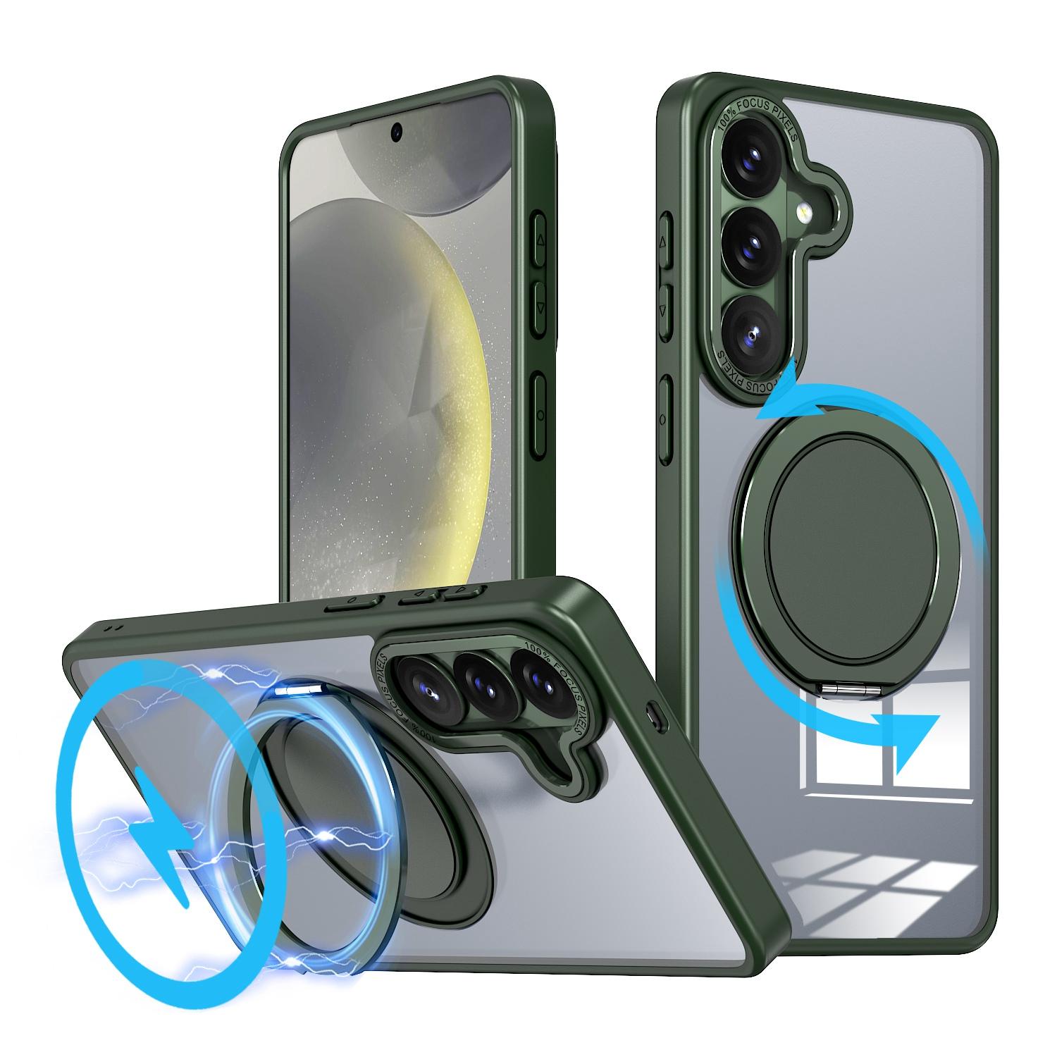 For Galaxy S26 5G Kalebol 360-degree Rotating MagSafe Magnetic Holder Phone Case(Green) - Shopkiz.com