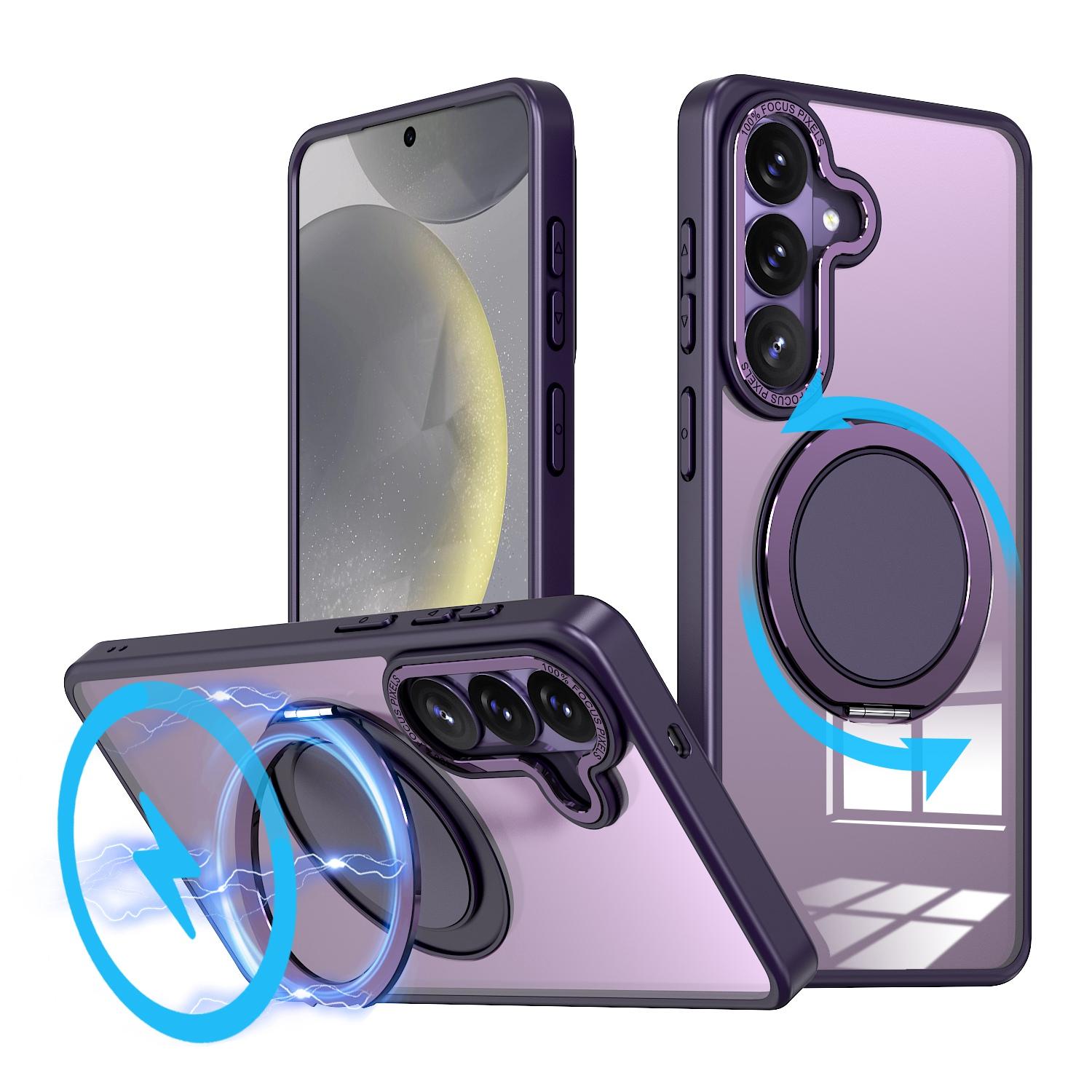 For Galaxy S26+ 5G Kalebol 360-degree Rotating MagSafe Magnetic Holder Phone Case(Purple) - Shopkiz.com
