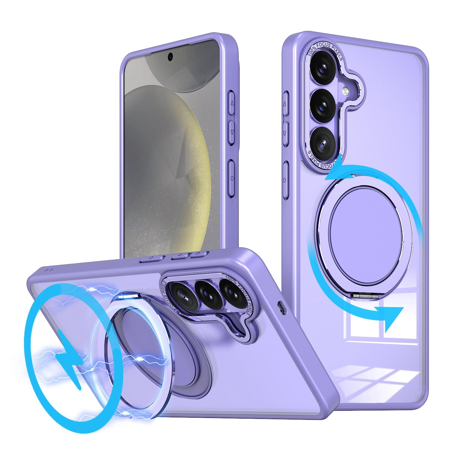 For Galaxy S26+ 5G Kalebol 360-degree Rotating MagSafe Magnetic Holder Phone Case(Light Purple) - Shopkiz.com