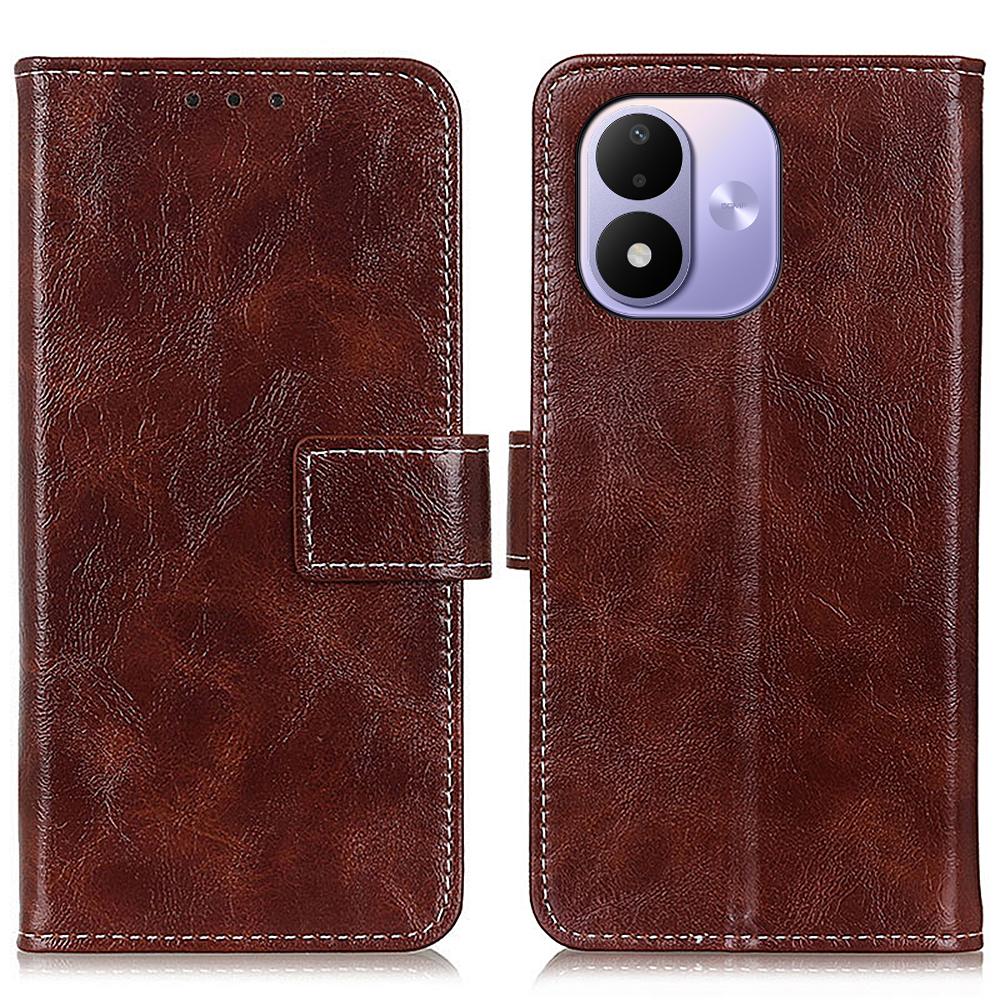 For Redmi Note 17 5G/4G Global 164mm Retro Crazy Horse Texture Leather Phone Case(Brown) - Shopkiz.com