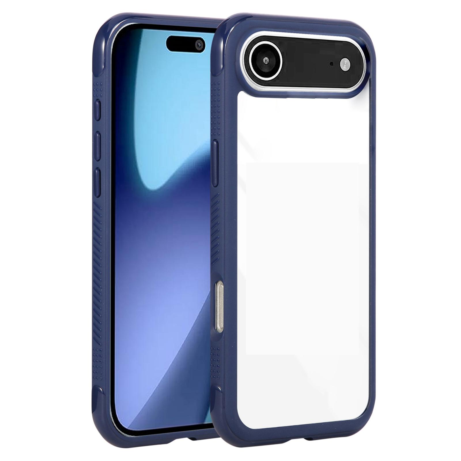 For iPhone Air Solid Color Edge Transparency Acrylic TPU Phone Case(Royal Blue) - Shopkiz.com