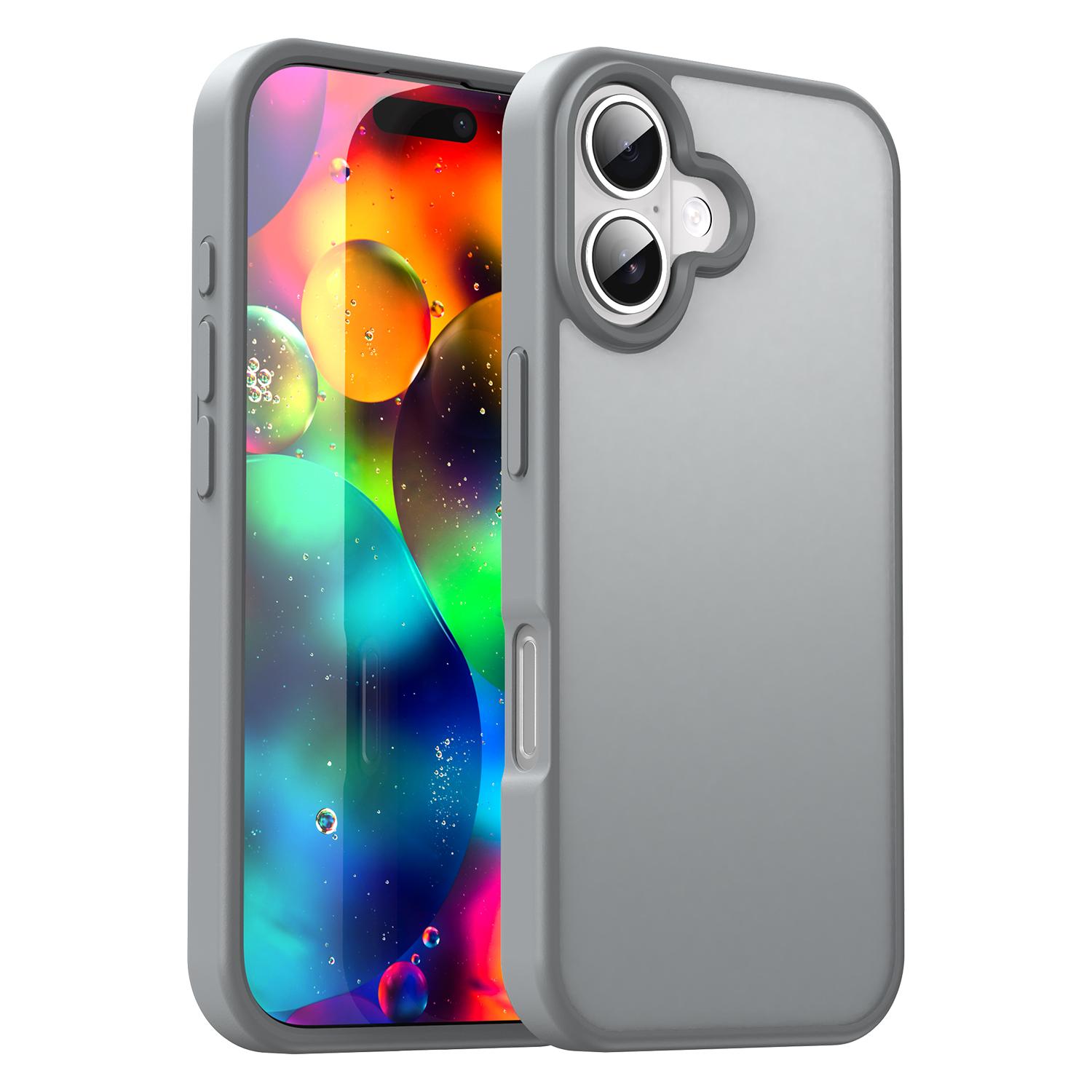 For iPhone 17 Fanying Series PC Hybrid TPU Translucent Frosted Phone Case(Silver Grey) - Shopkiz.com
