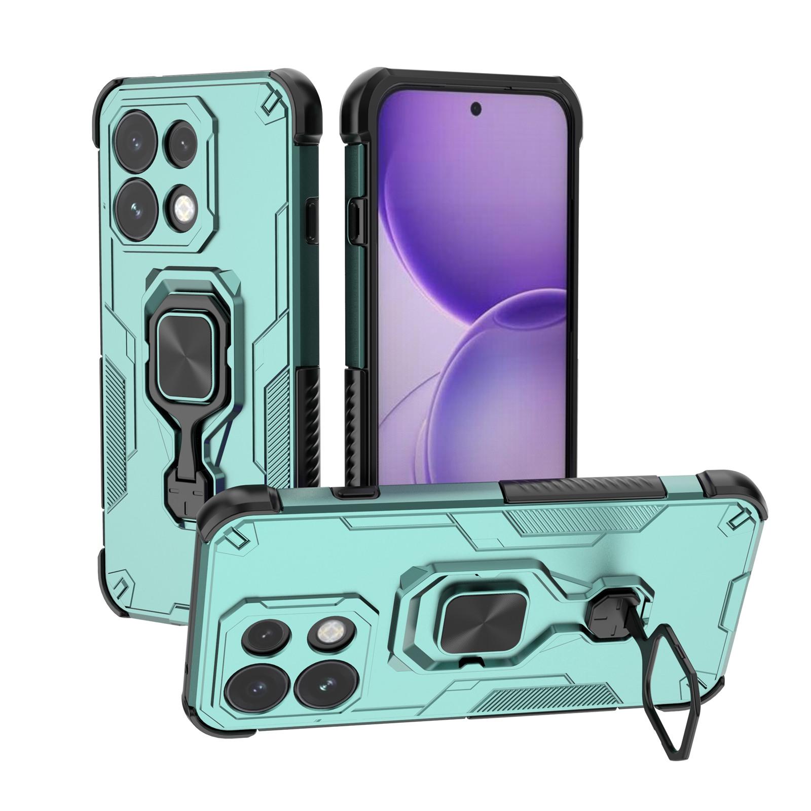 For OPPO Reno16 F 5G Metal Kickstand TPU Hybrid PC Phone Case(Green) - Shopkiz.com