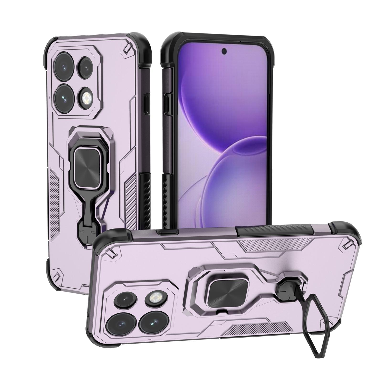 For OPPO Reno16 F 5G Metal Kickstand TPU Hybrid PC Phone Case(Purple) - Shopkiz.com