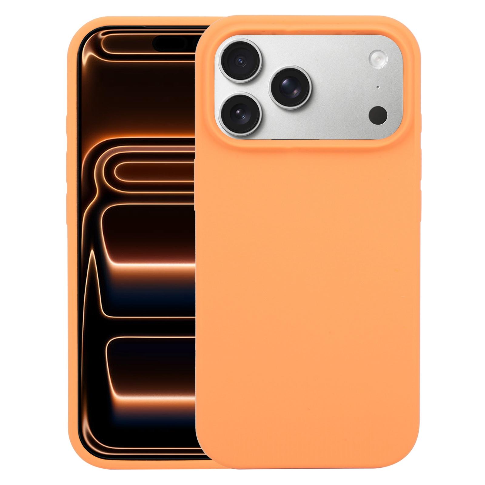 For iPhone 17 Pro Max Liquid Silicone Phone Case(Orange) - Shopkiz.com