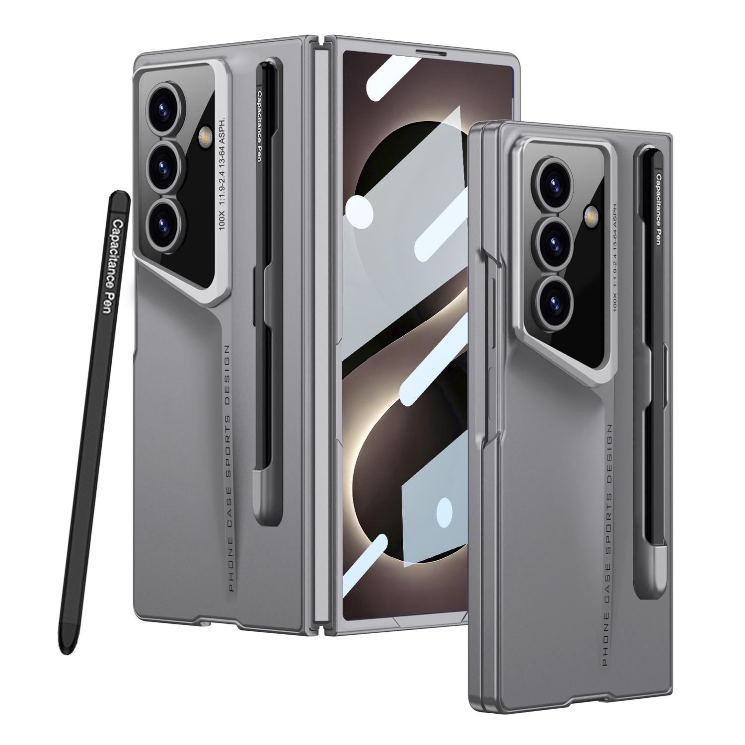 For Galaxy Z Fold8 Ultra 5G GKK Integrated Blade Ultra-thin Full Coverage Phone Case with Pen Slot, Included Pen(Grey) - Shopkiz.com