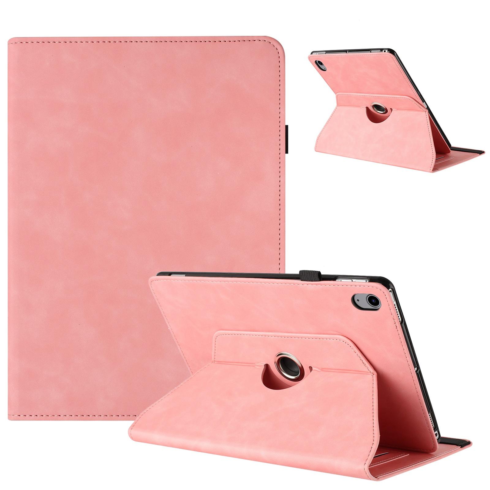 For iPad 2022 / 2025 Solid Color Rotation Holder Leather Smart Tablet Case(Pink) - Shopkiz.com