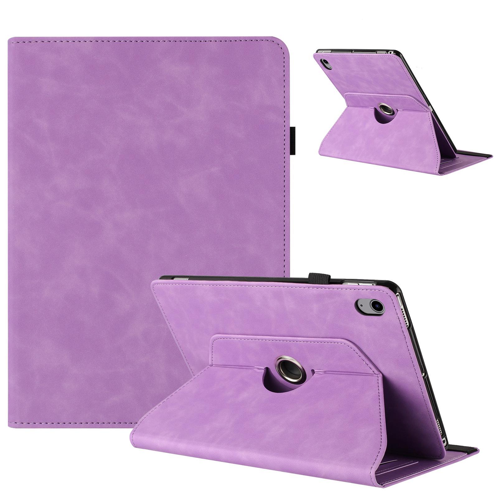 For iPad 2022 / 2025 Solid Color Rotation Holder Leather Smart Tablet Case(Light Purple) - Shopkiz.com