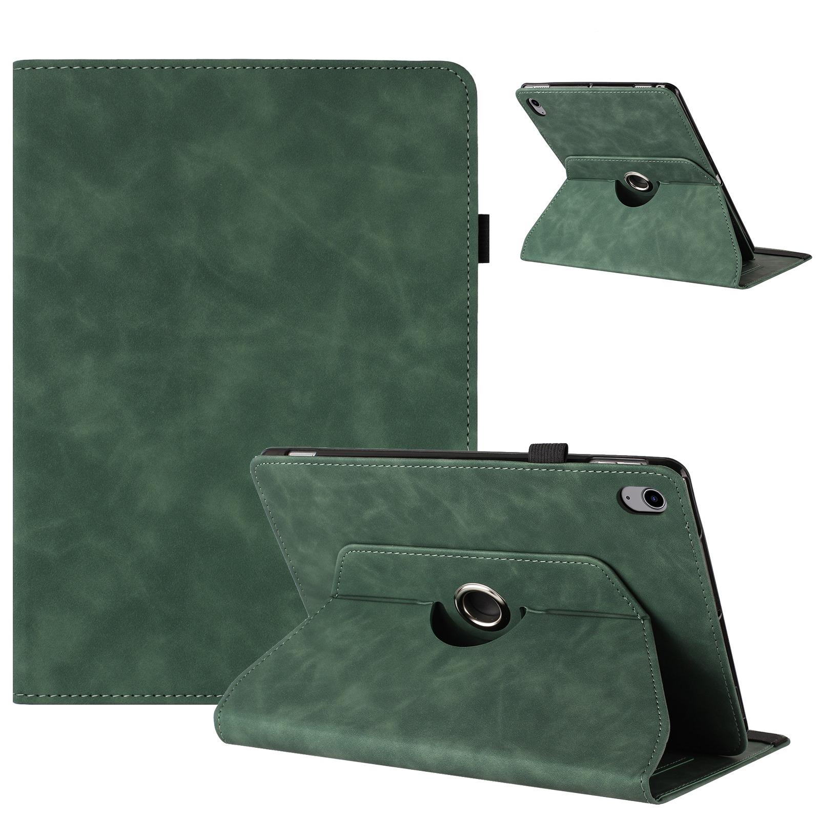 For iPad 2022 / 2025 Solid Color Rotation Holder Leather Smart Tablet Case(Green) - Shopkiz.com