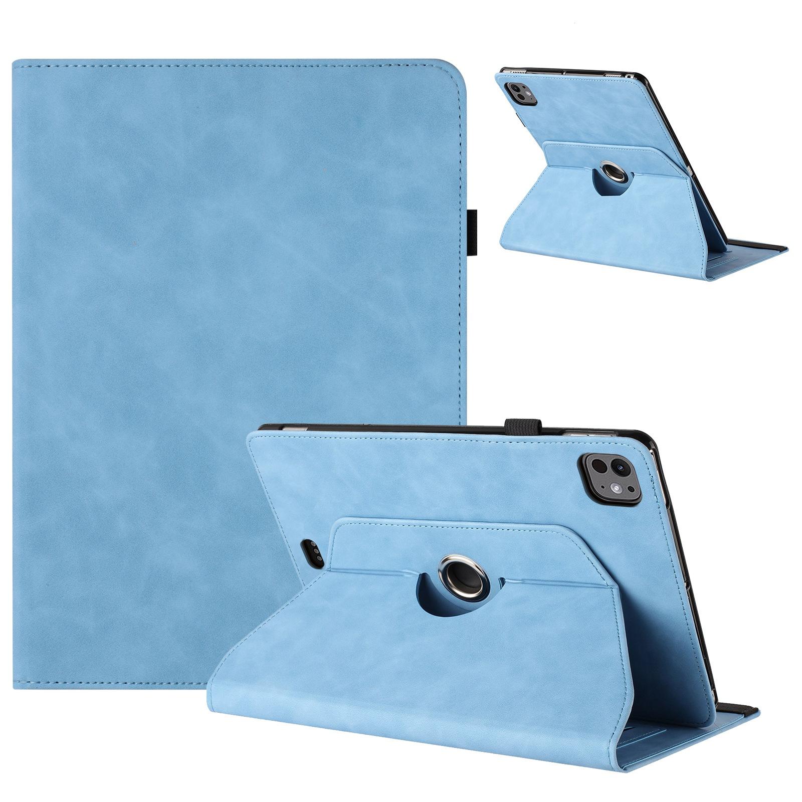 For iPad Air 11 2026 / 2025 / 2024 Solid Color Rotation Holder Leather Smart Tablet Case(Sky Blue) - Shopkiz.com