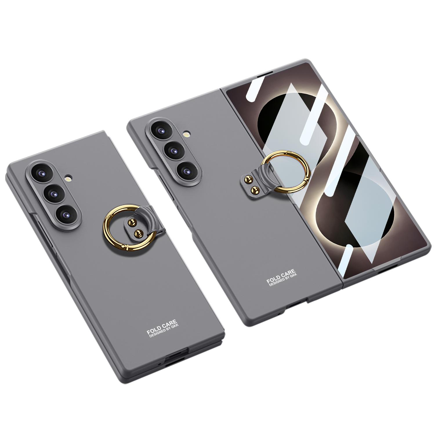 For Galaxy Z Fold8 Ultra 5G GKK Integrated Ultra-thin PC Full Coverage Phone Case with Ring Holder(Grey) - Shopkiz.com