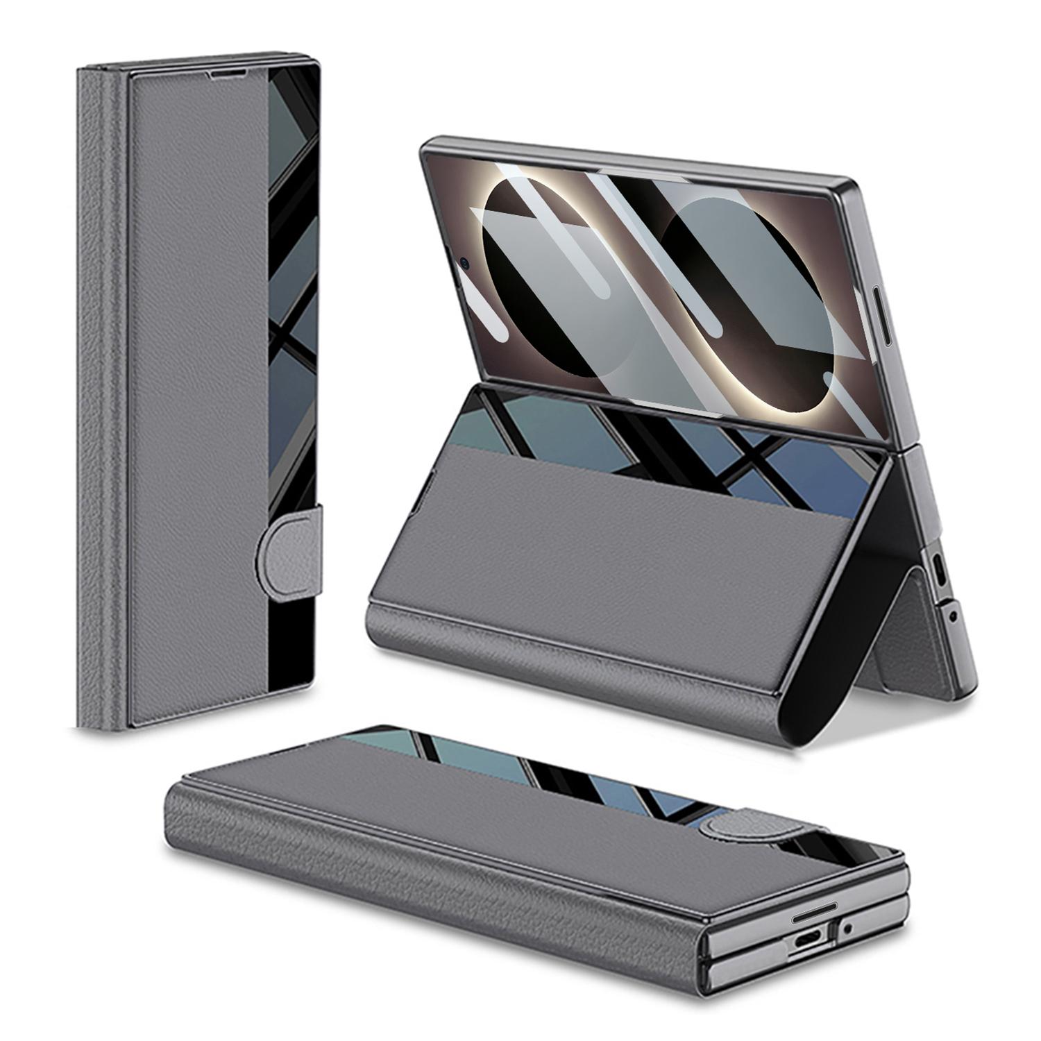 For Galaxy Z Fold8 Ultra 5G GKK Integrated Flip Wallet Leather Phone Case(Mountain Gray) - Shopkiz.com