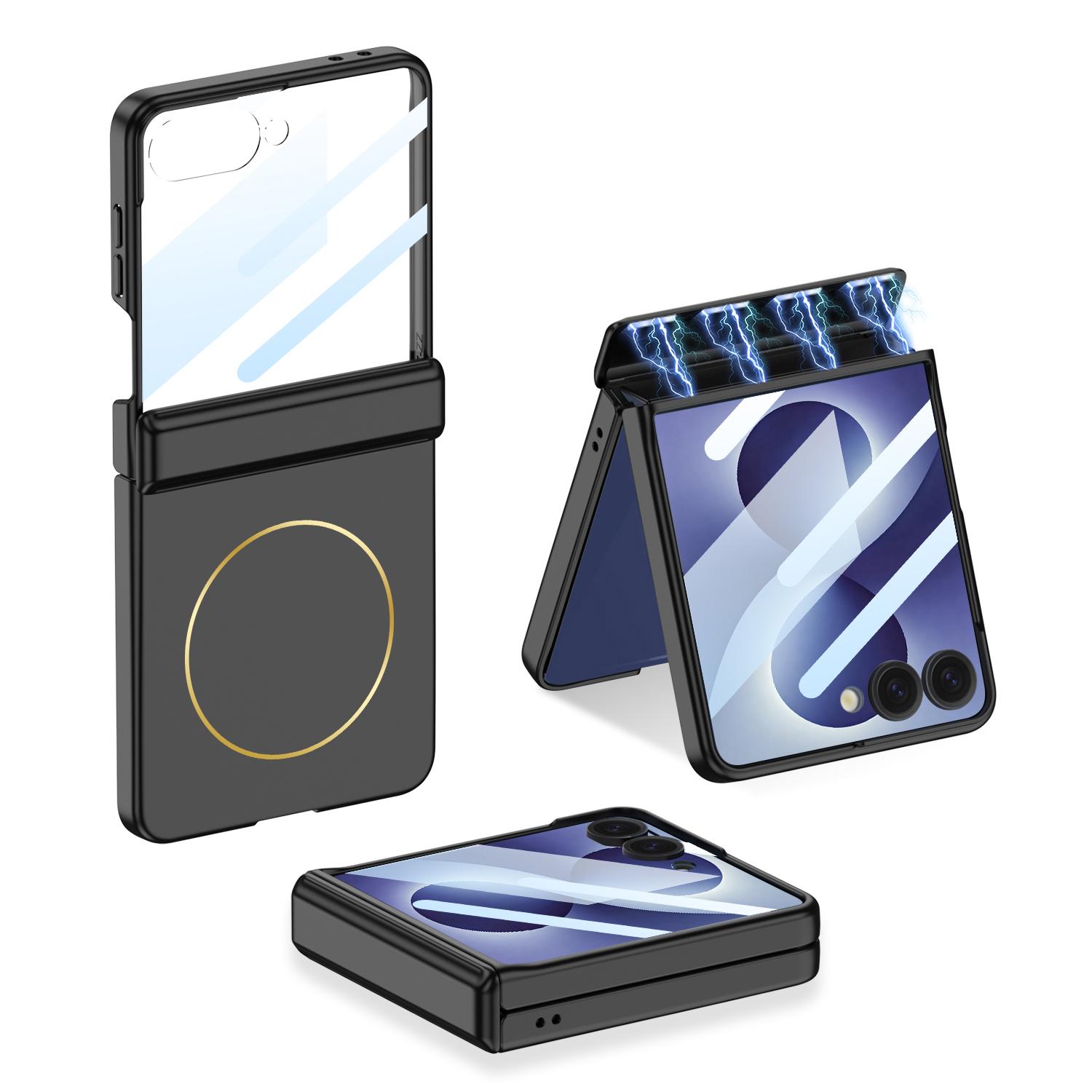 For Galaxy Z Flip8 5G GKK Integrated MagSafe Magnetic Full Coverage Phone Case(Black) - Shopkiz.com