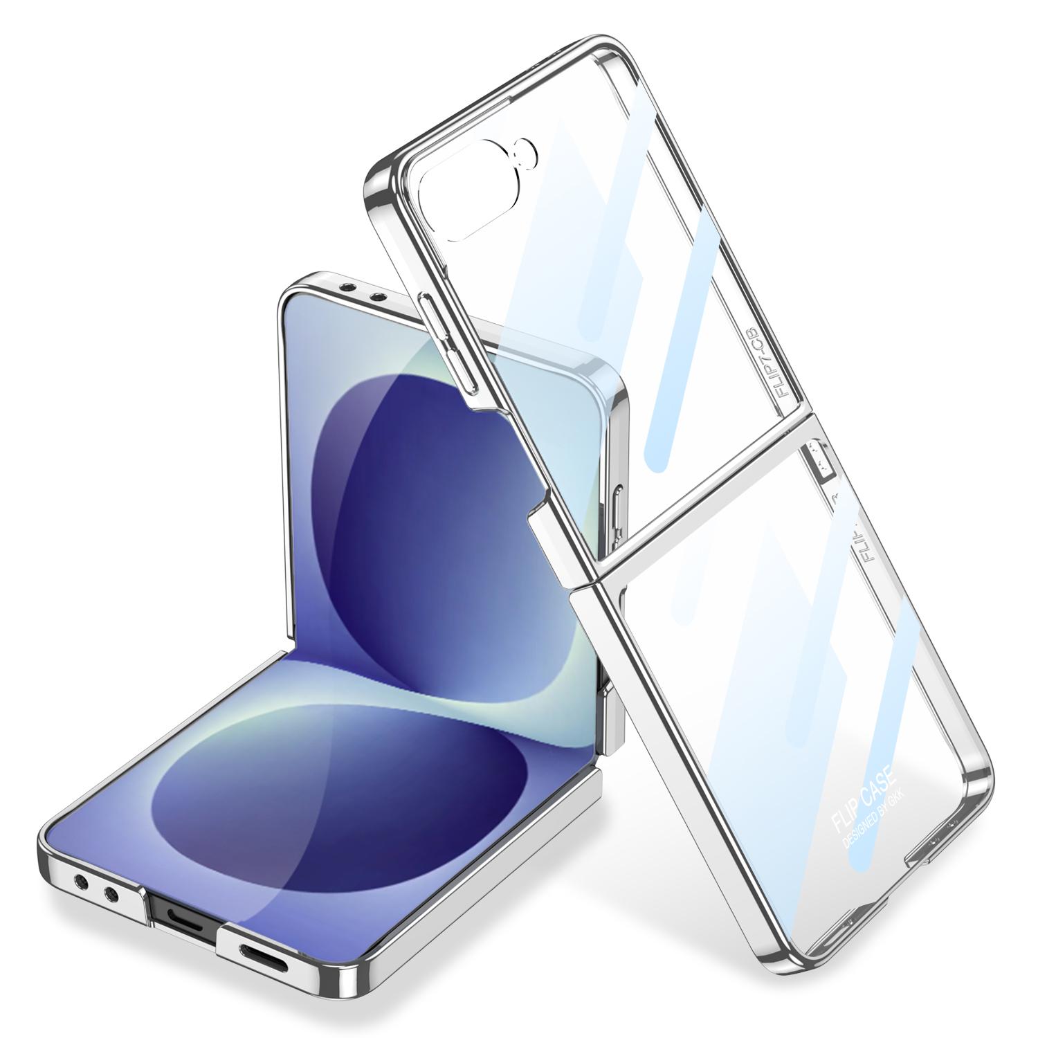 For Galaxy Z Flip8 5G GKK Integrated Phantom Electroplating Full Coverage Phone Case(Silver) - Shopkiz.com