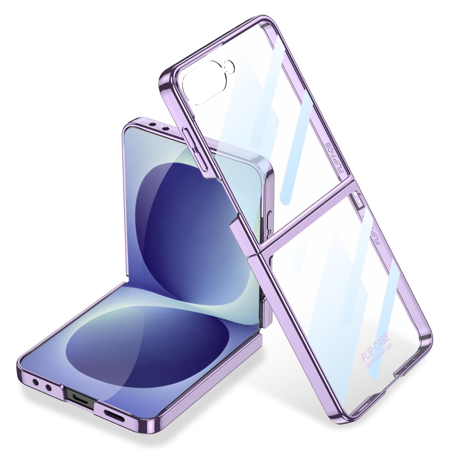 For Galaxy Z Flip8 5G GKK Integrated Phantom Electroplating Full Coverage Phone Case(Purple) - Shopkiz.com