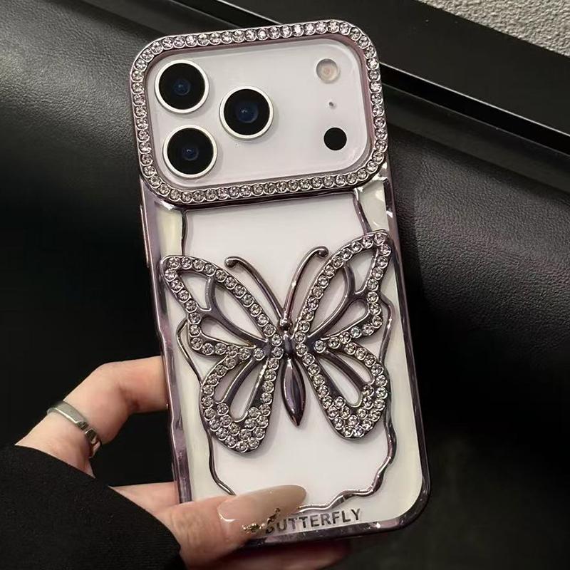 For iPhone 18 Pro Hollow Butterfly Electroplating TPU Phone Case(Rose Gold) - Shopkiz.com