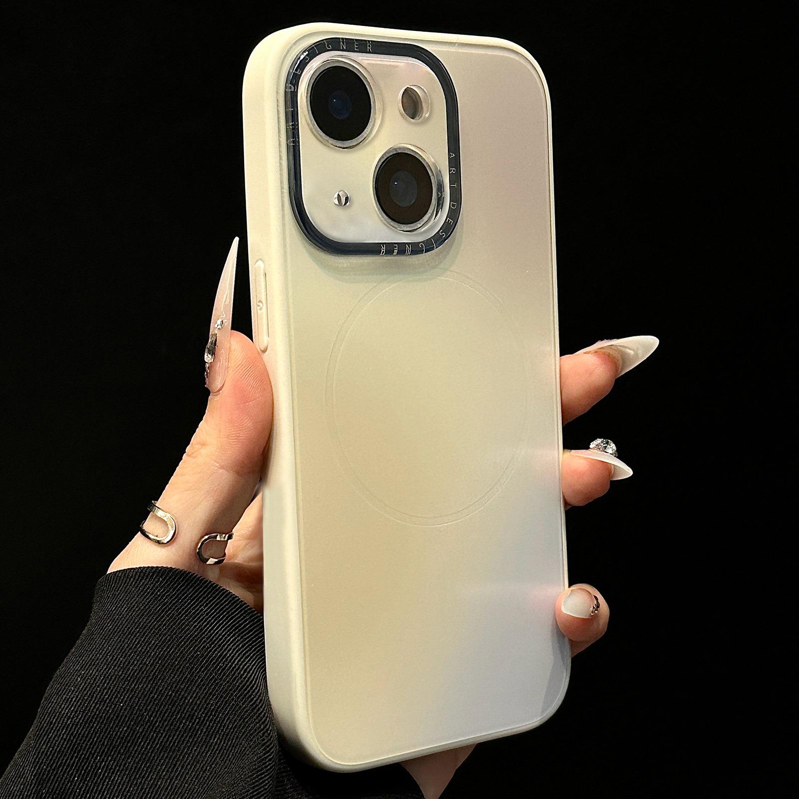 For iPhone 14 Gradient Silk Print Acrylic Hybrid TPU MagSafe Phone Case(Yellow) - Shopkiz.com