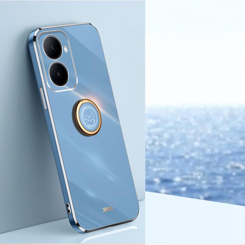 For Wiko Hi Enjoy 80 Plus XINLI Straight Edge 6D Electroplate TPU Phone Case with Ring Holder(Celestial Blue) - Shopkiz.com