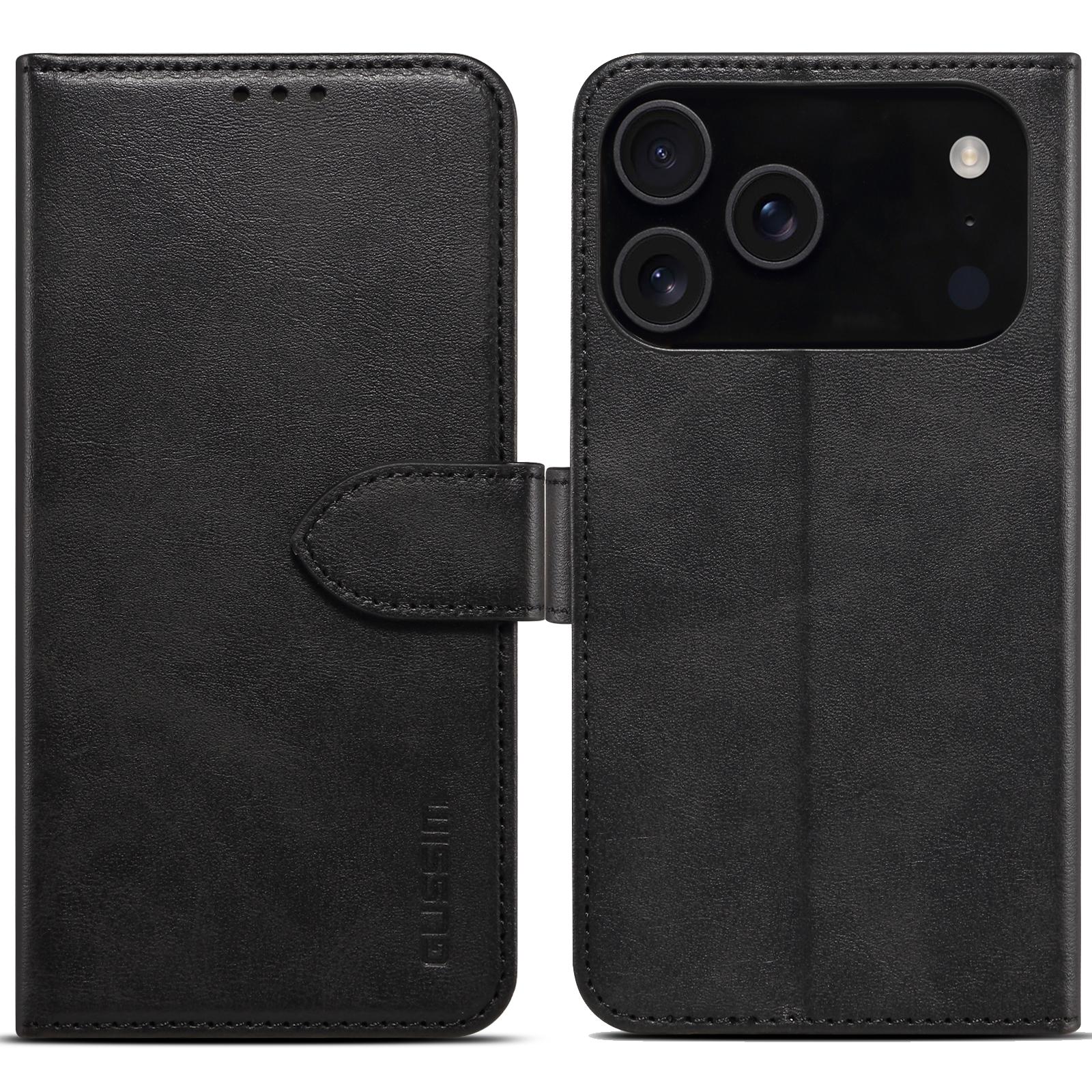 For iPhone 17 Pro GUSSIM Magnetic Horizontal Flip Leather Phone Case(Black) - Shopkiz.com