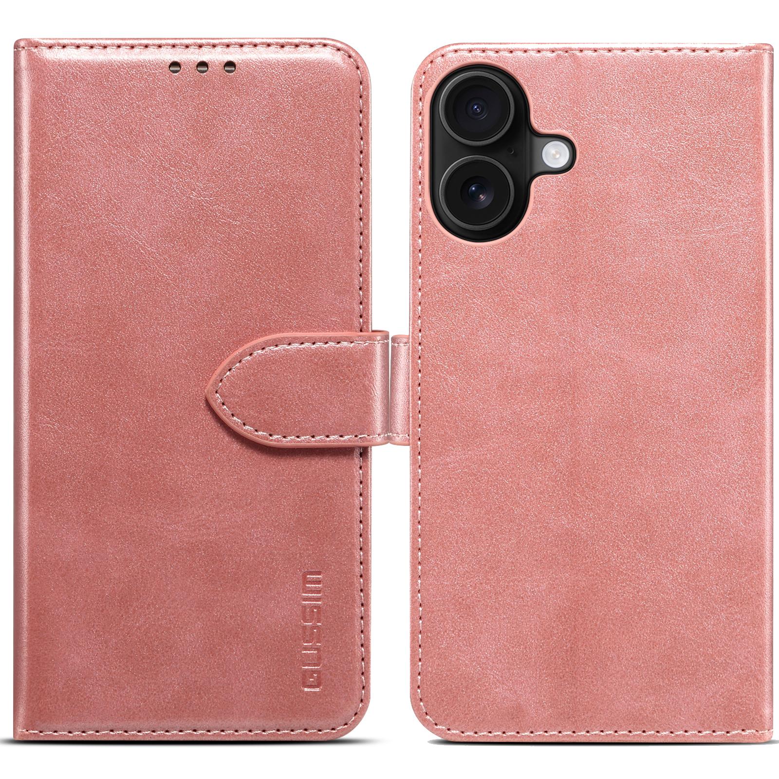 For iPhone 17 GUSSIM Magnetic Horizontal Flip Leather Phone Case(Rose Gold) - Shopkiz.com