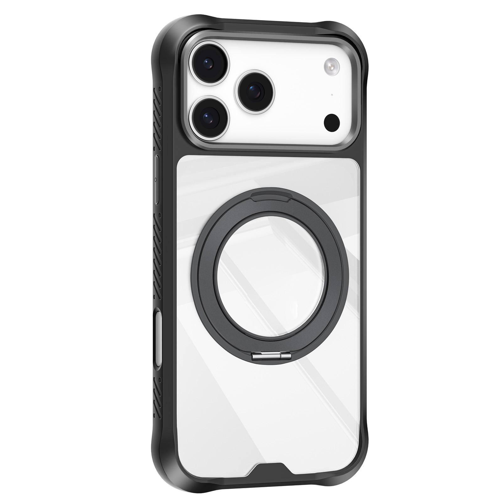 For iPhone 17 Pro Mutural Xuan Armor Series MagSafe Magnetic Holder Phone Case(Black) - Shopkiz.com