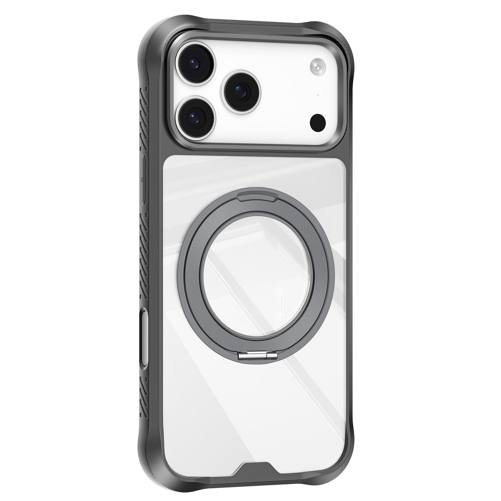 For iPhone 17 Pro Mutural Xuan Armor Series MagSafe Magnetic Holder Phone Case(Dark Grey) - Shopkiz.com