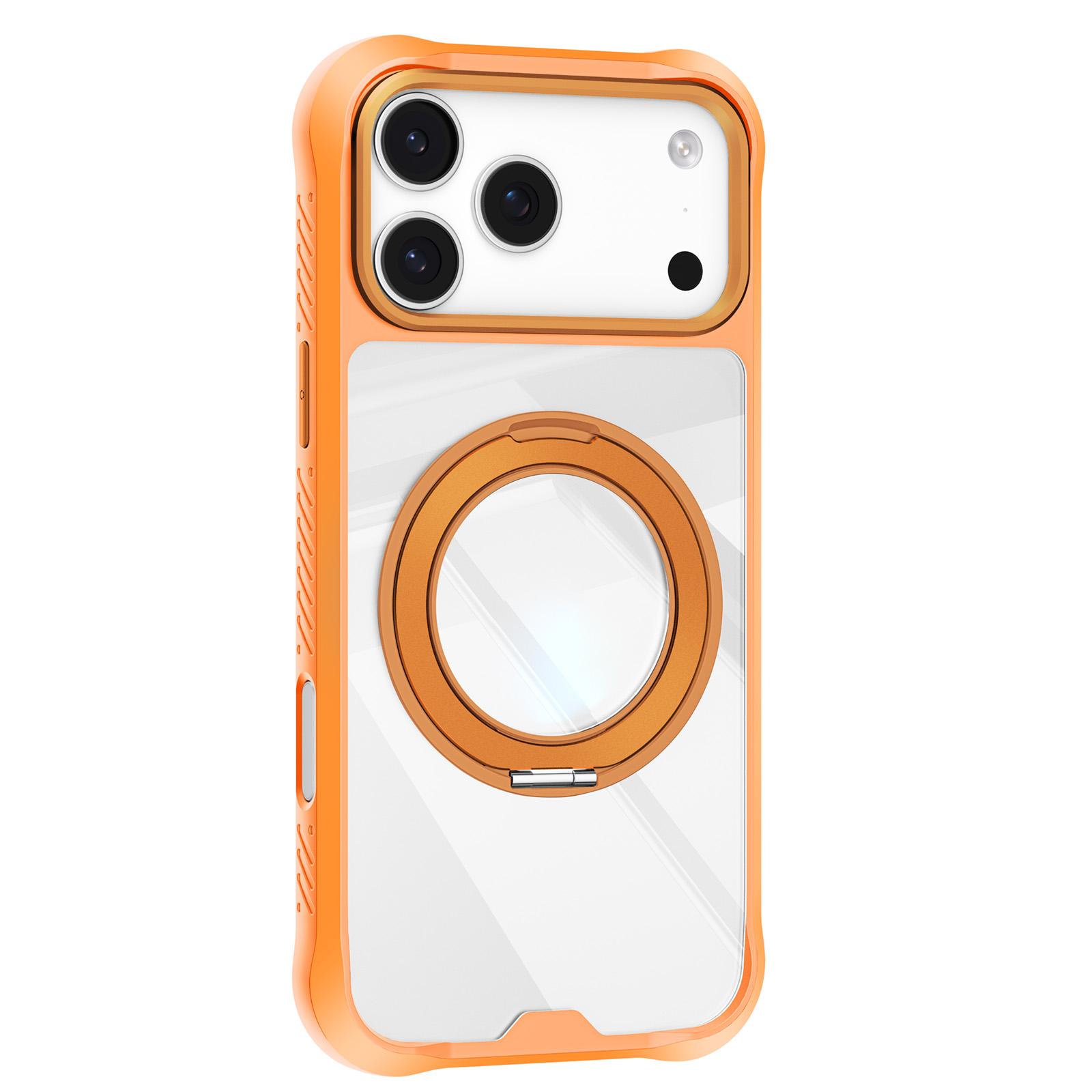 For iPhone 17 Pro Mutural Xuan Armor Series MagSafe Magnetic Holder Phone Case(Orange) - Shopkiz.com
