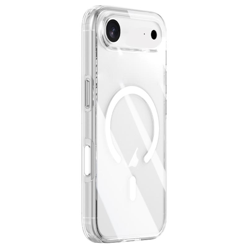 For iPhone Air ZGA Magsafe Metal AI Buttons Clear PC Hybrid TPU Phone Case(Transparent) - Shopkiz.com