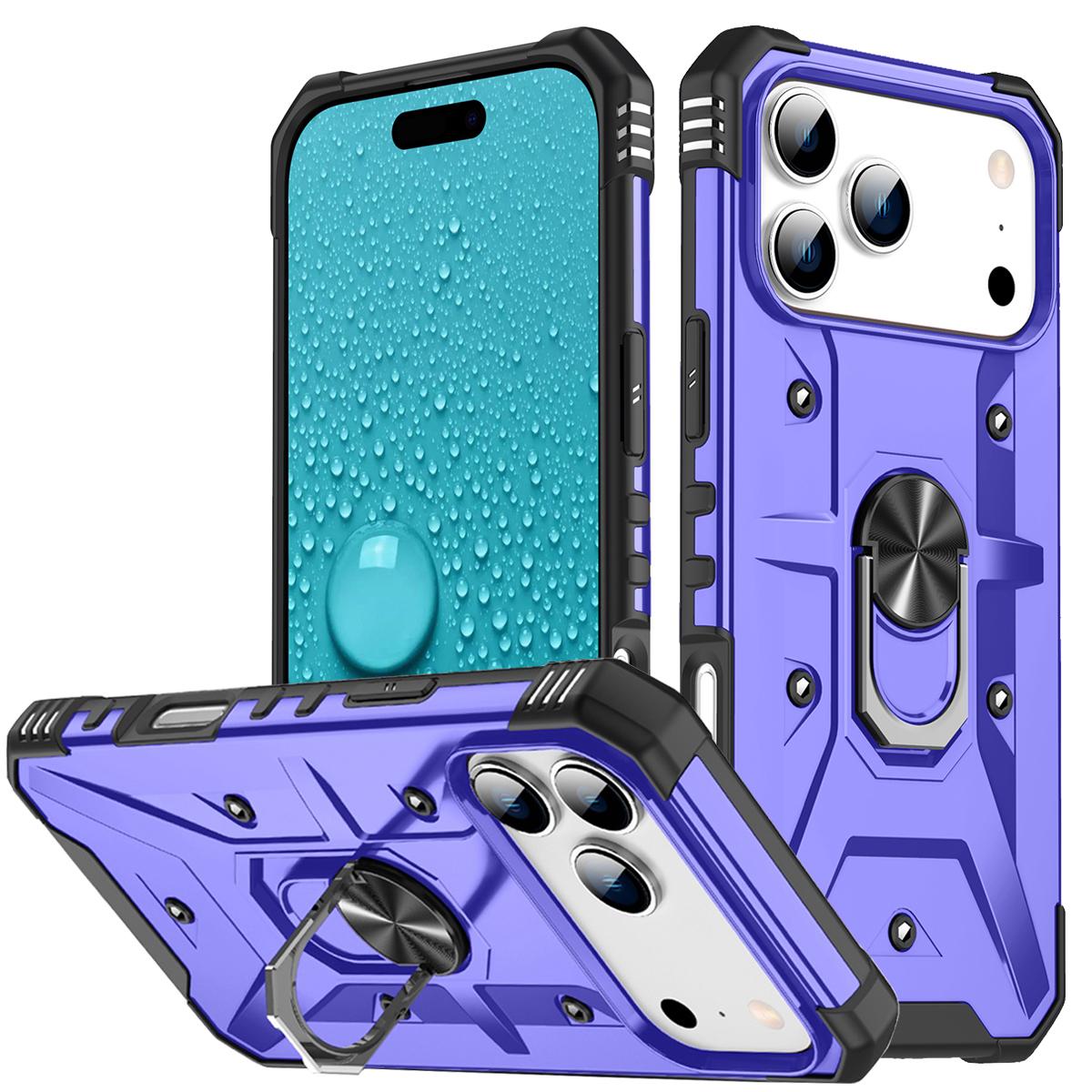 For iPhone 17 Pro Max Ring Holder Phone Case(Purple) - Shopkiz.com
