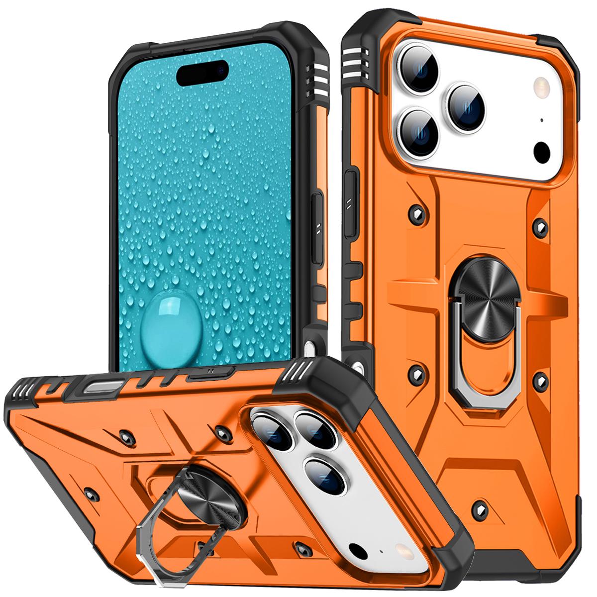 For iPhone 17 Pro Ring Holder Phone Case(Orange) - Shopkiz.com