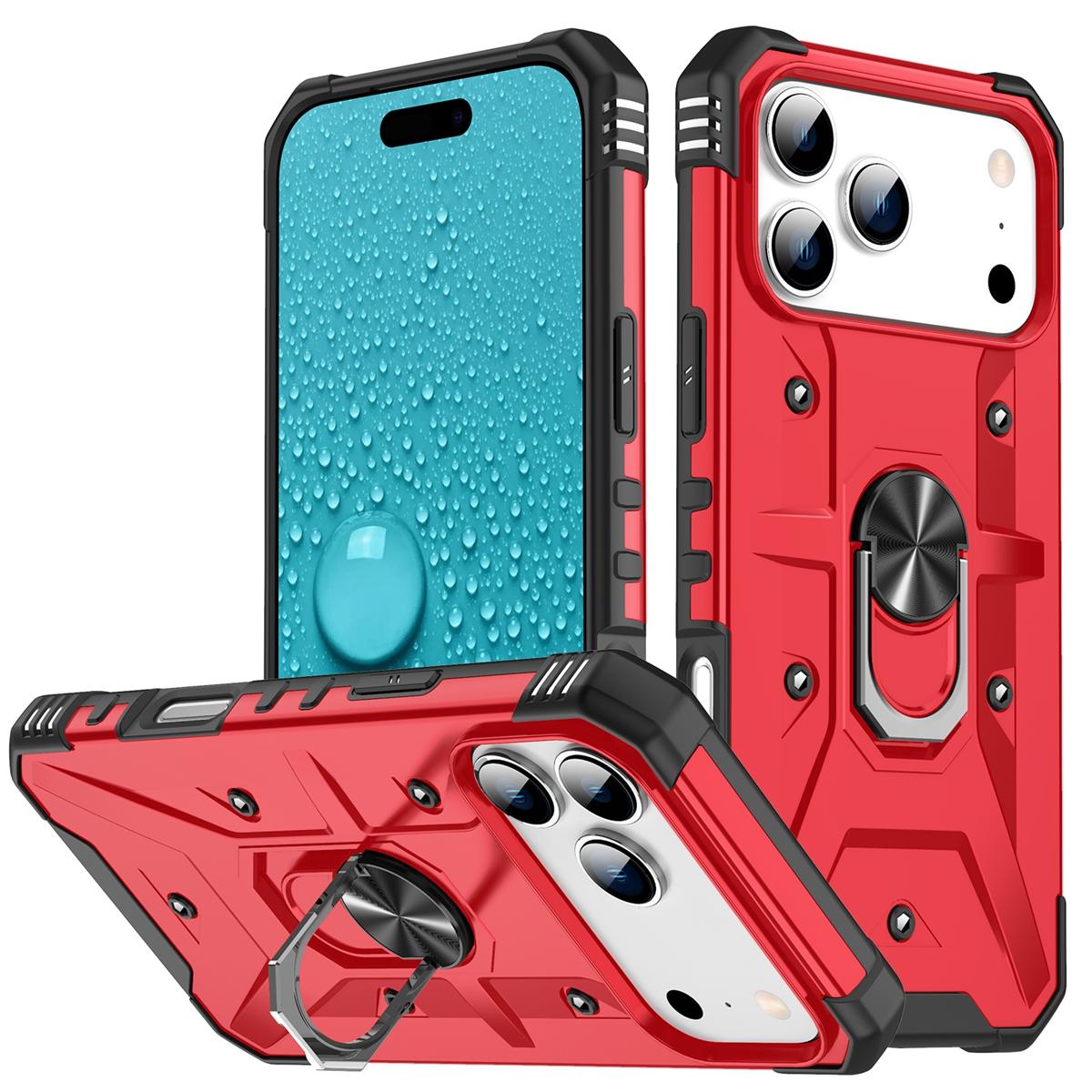 For iPhone 17 Pro Ring Holder Phone Case(Red) - Shopkiz.com
