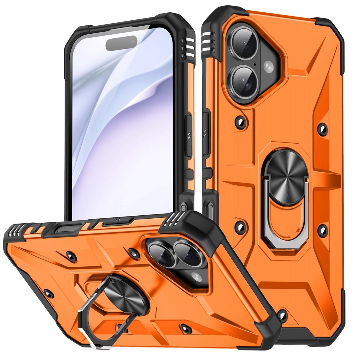 For iPhone 17 Ring Holder Phone Case(Orange) - Shopkiz.com