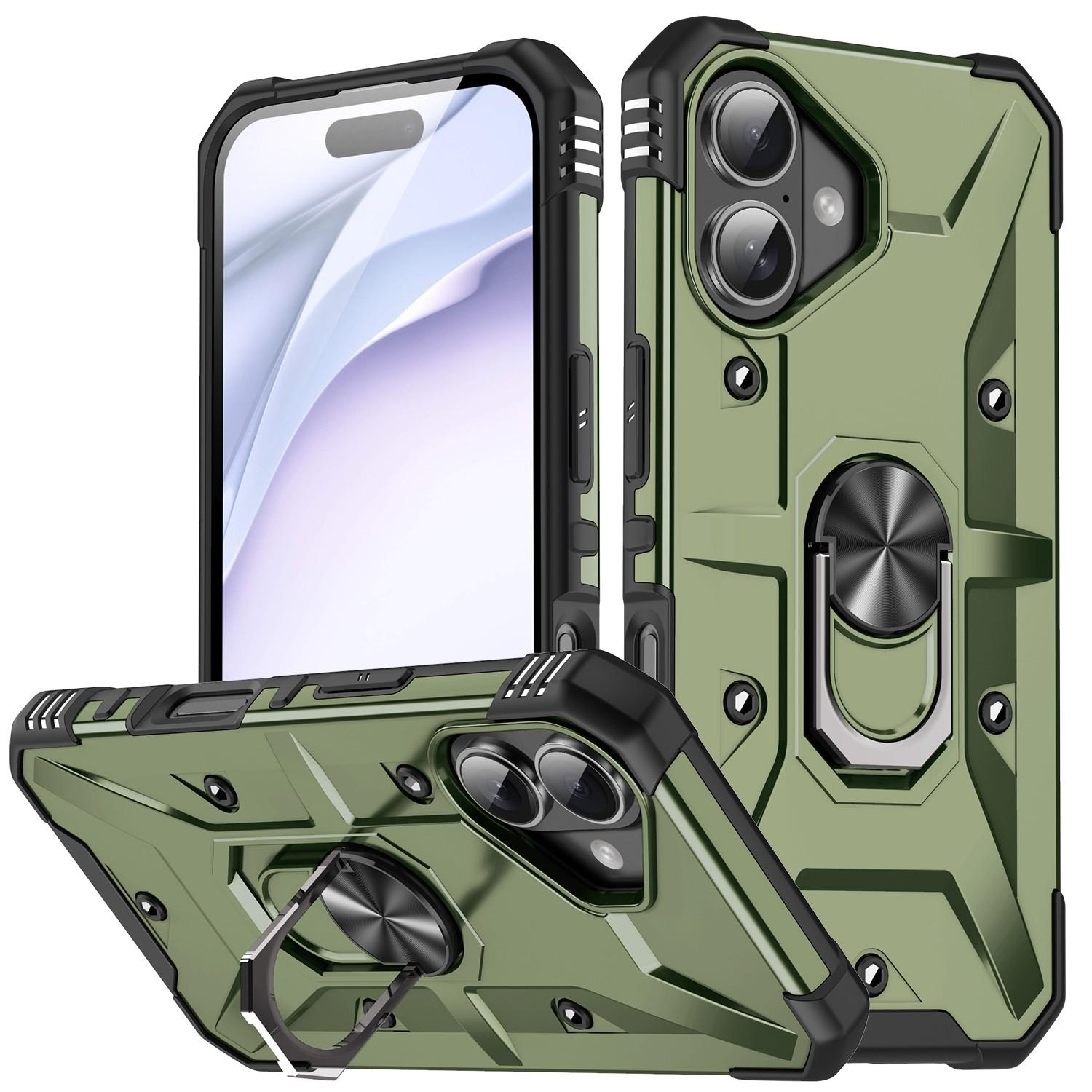 For iPhone 17 Ring Holder Phone Case(Army Green) - Shopkiz.com
