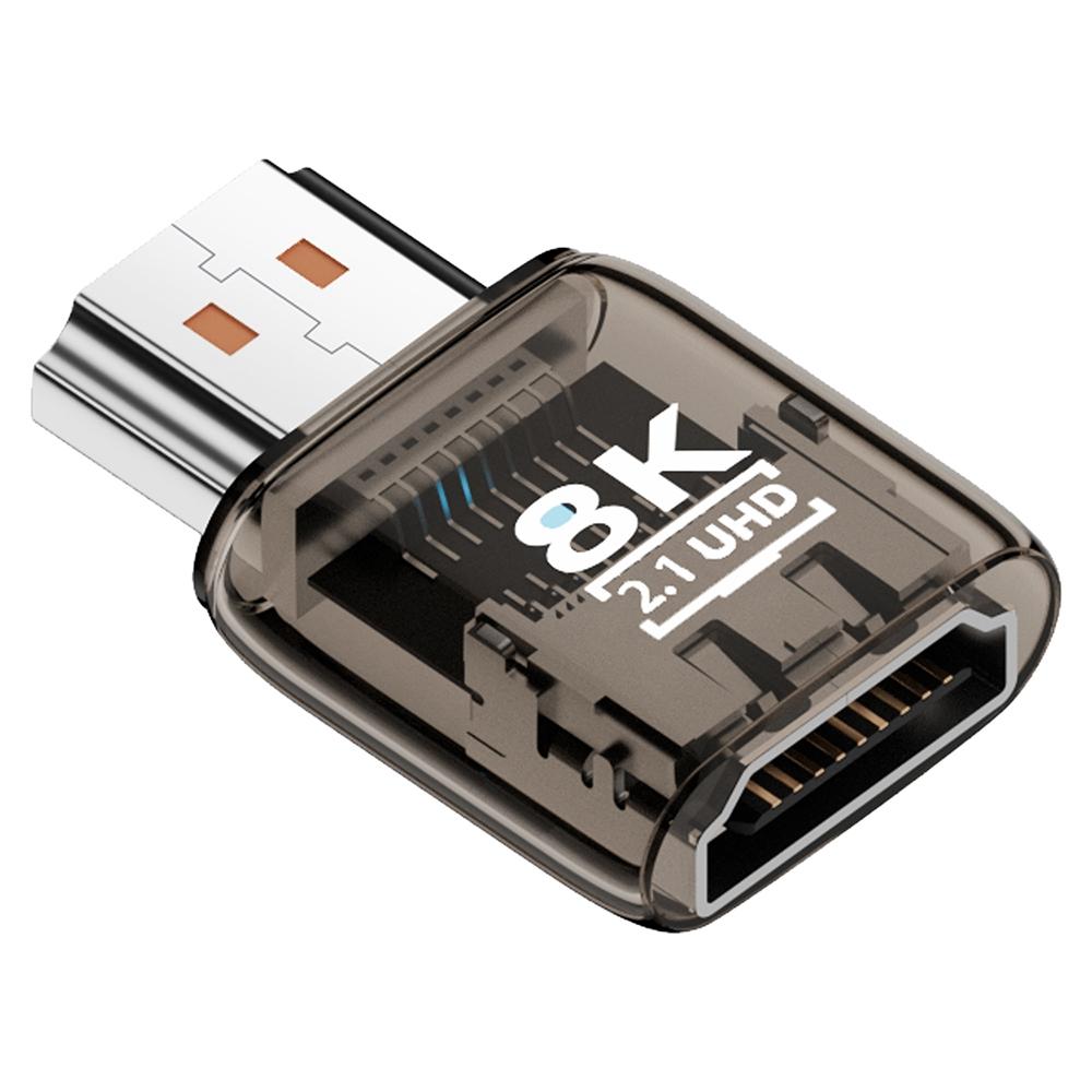 8K 60Hz HDTV 2.1 Male to HDTV 2.1 Female Ultra HD Transparent Adapter(Black) - Shopkiz.com