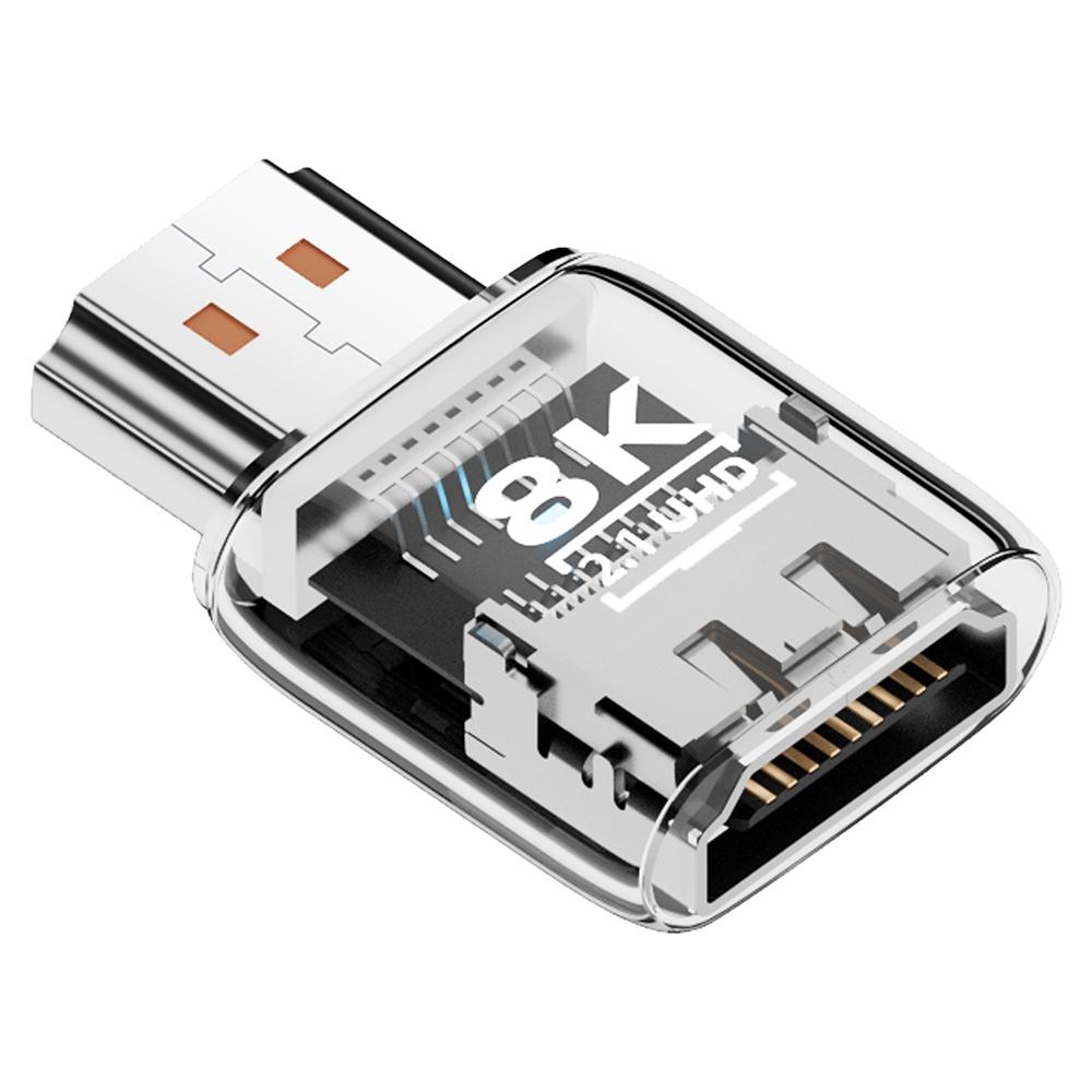 8K 60Hz HDTV 2.1 Male to HDTV 2.1 Female Ultra HD Transparent Adapter(Transparent) - Shopkiz.com