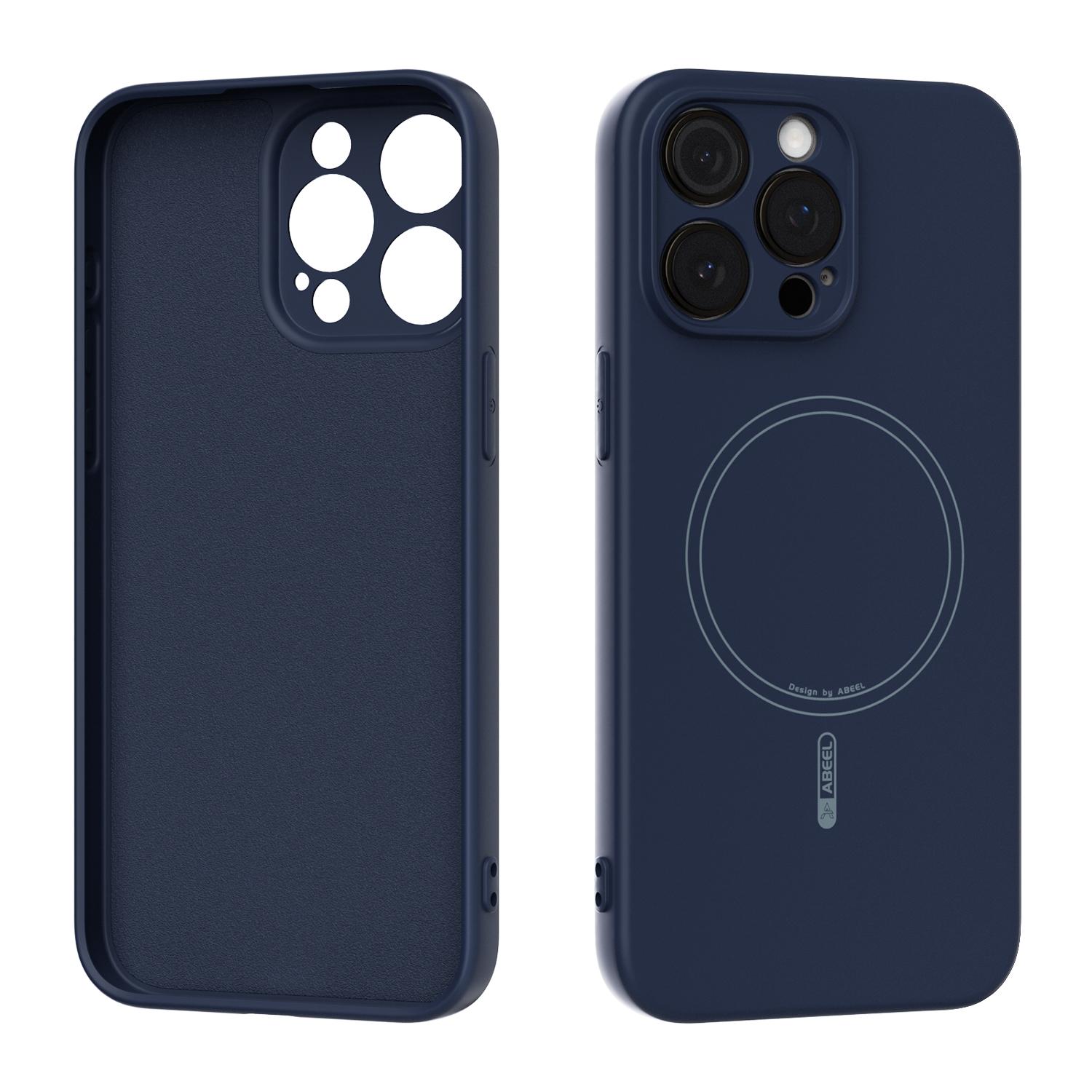 For iPhone 13 Pro Max ABEEL Skin-friendly Feel Magsafe Liquid Silicone Phone Case(Blue) - Shopkiz.com
