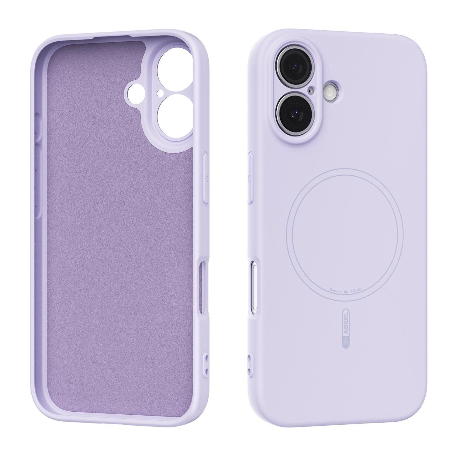 For iPhone 16 ABEEL Skin-friendly Feel Magsafe Liquid Silicone Phone Case(Lilac Purple) - Shopkiz.com