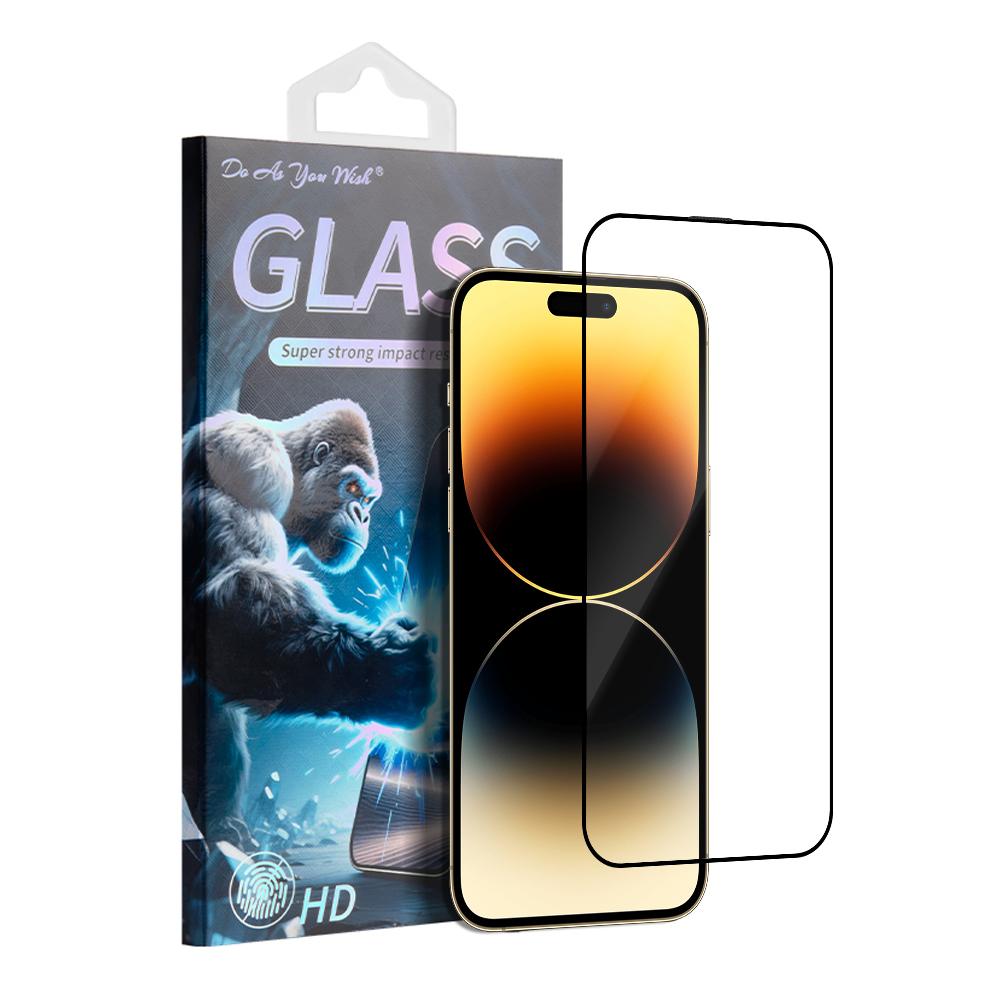 For iPhone 14 Pro Do As You Wish Silk Screen Printed HD Tempered Glass Film(Black) - Shopkiz.com