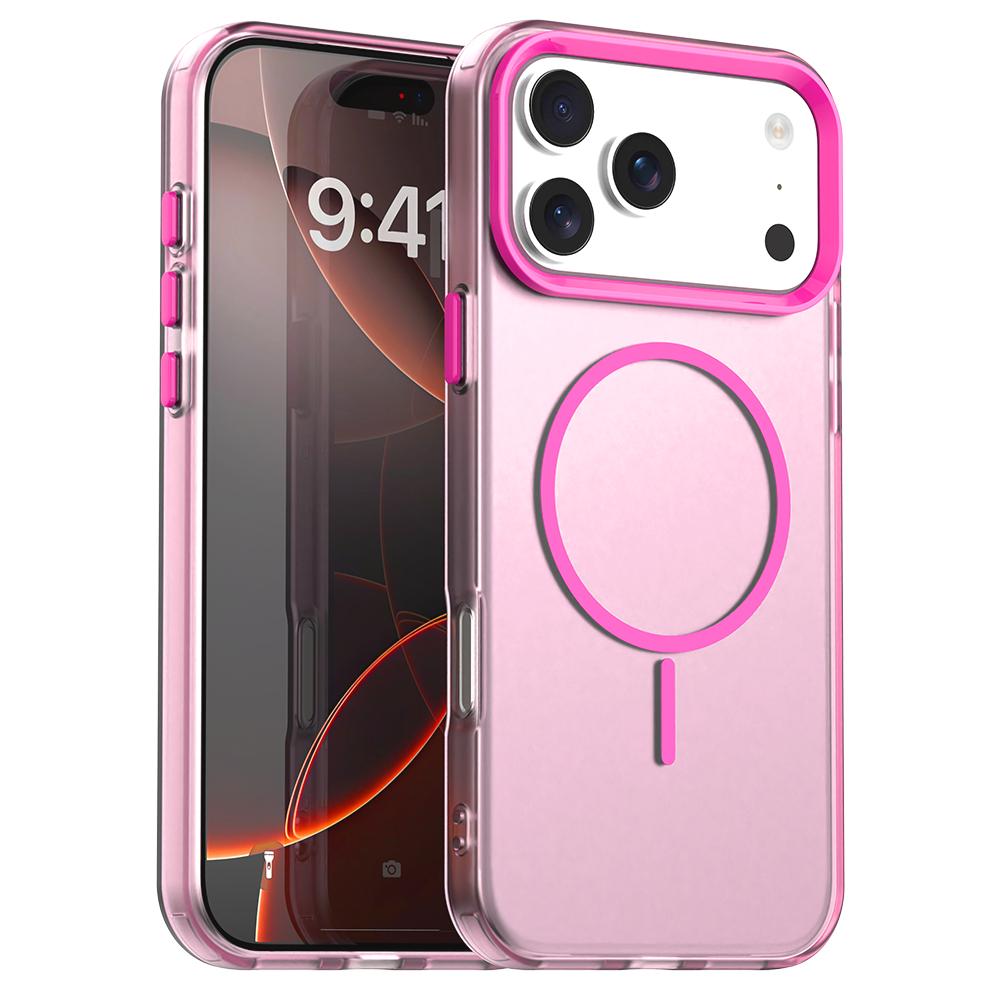 For iPhone 17 Pro Max Candy Fine Circle Magsafe PC Hybrid TPU Phone Case(Red) - Shopkiz.com