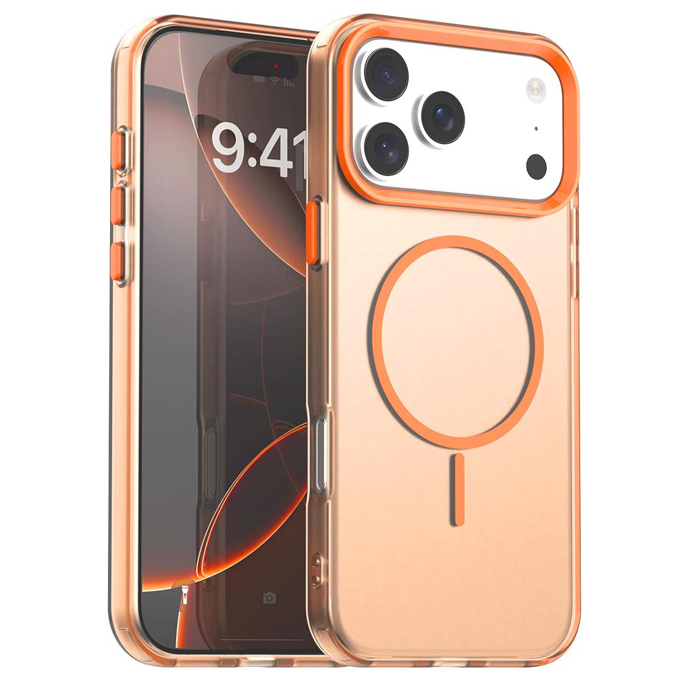 For iPhone 17 Pro Candy Fine Circle Magsafe PC Hybrid TPU Phone Case(Orange) - Shopkiz.com
