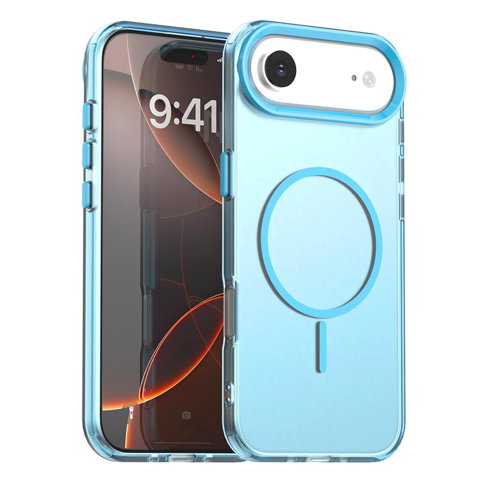 For iPhone Air Candy Fine Circle Magsafe PC Hybrid TPU Phone Case(Blue) - Shopkiz.com